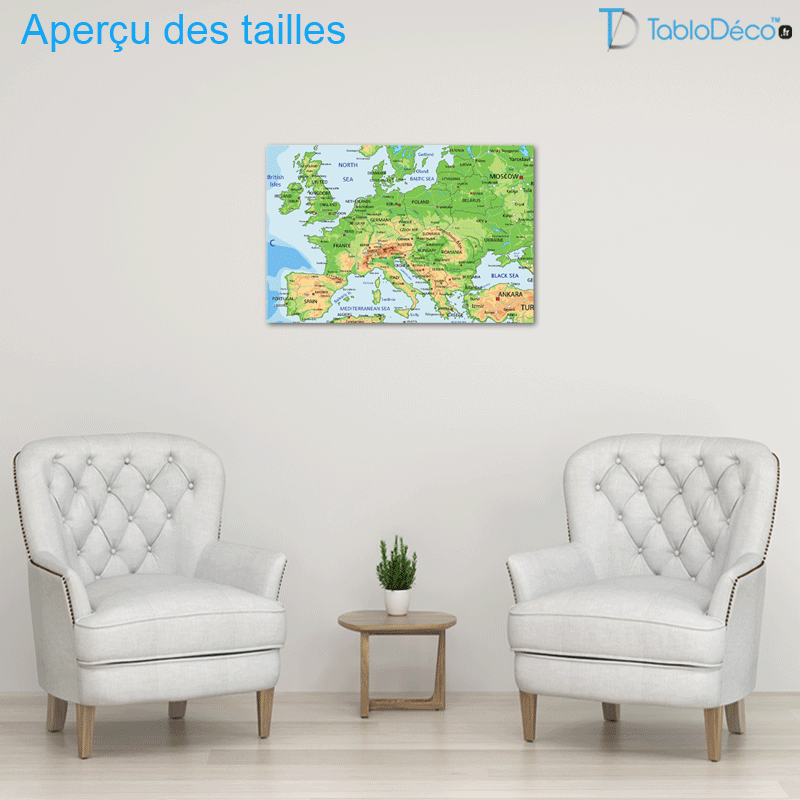 Tableau Carte de l'Europe Classique