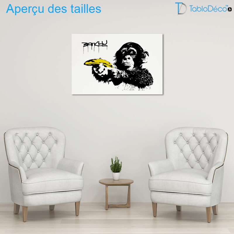 Aperçu des tailles du Tableau Chimpanzé de Banksy