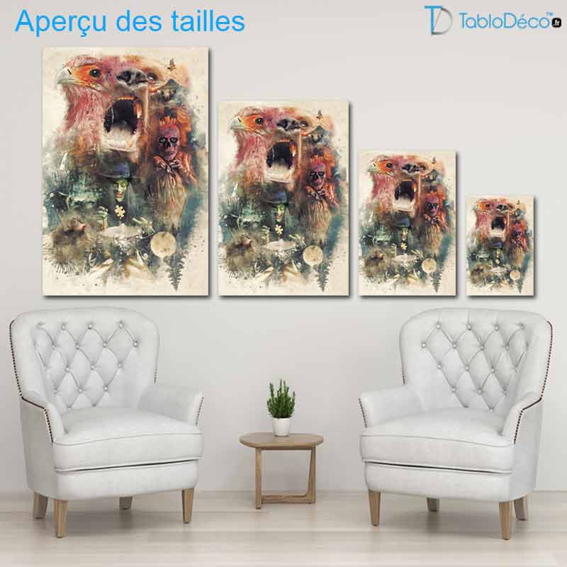 Aperçu des tailles pour le Tableau Déco Halloween