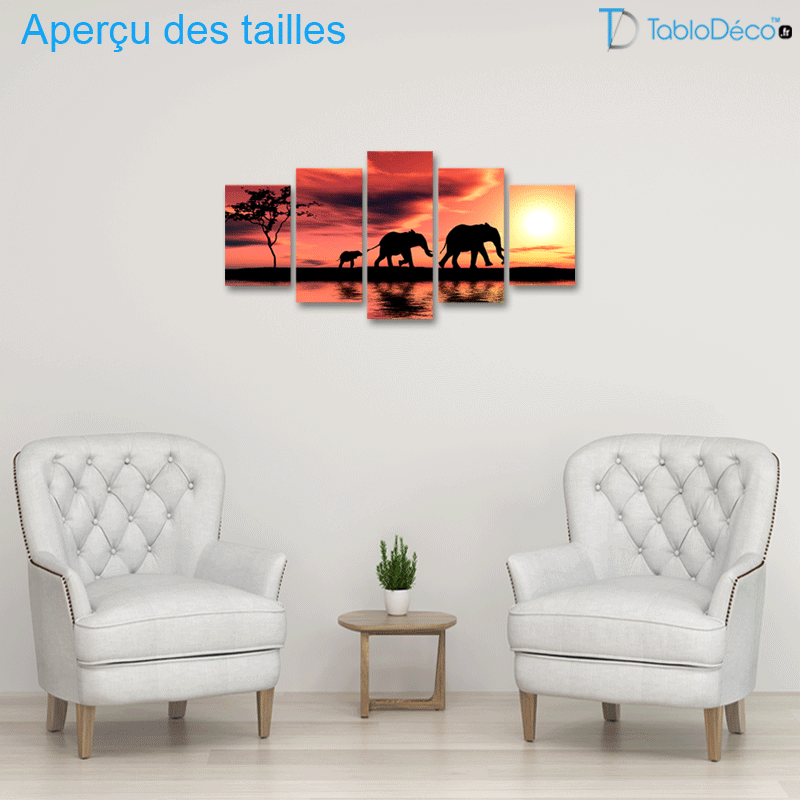 Tableau Famille Éléphant