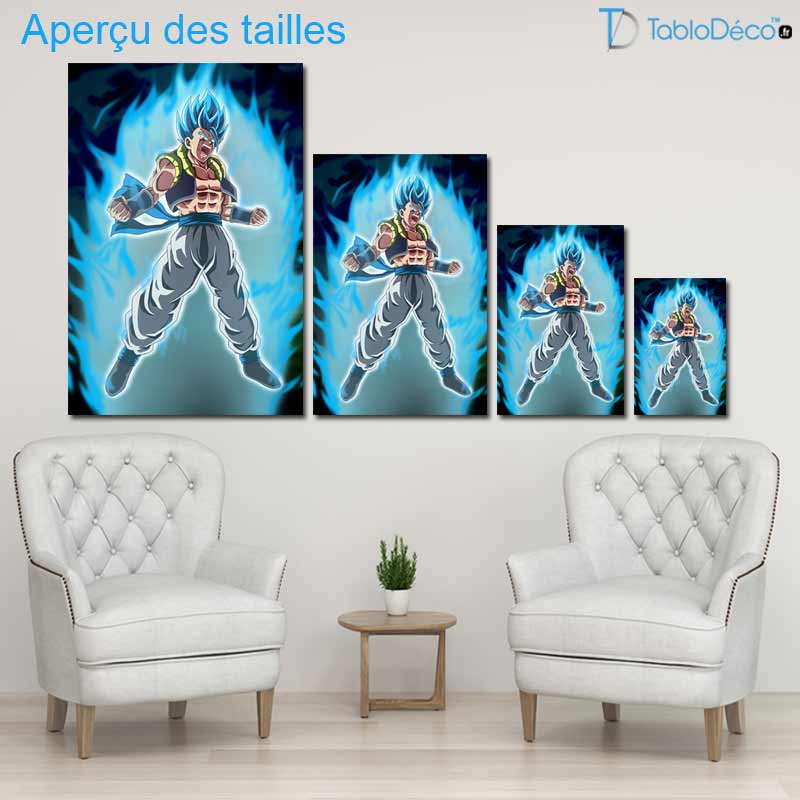 Aperçu des tailles du Tableau Gogeta Blue