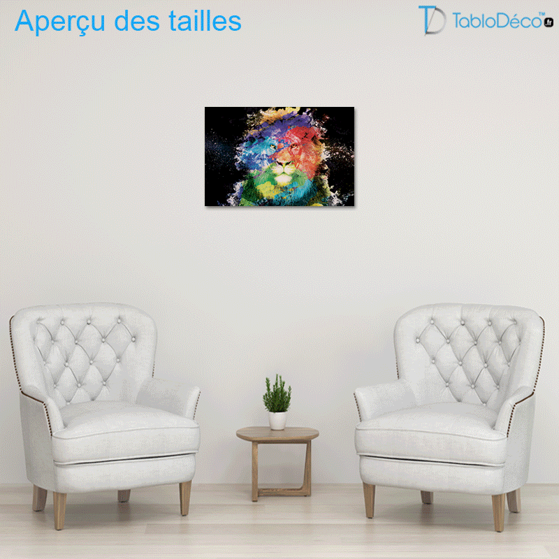 Tableau Lion Multicolore