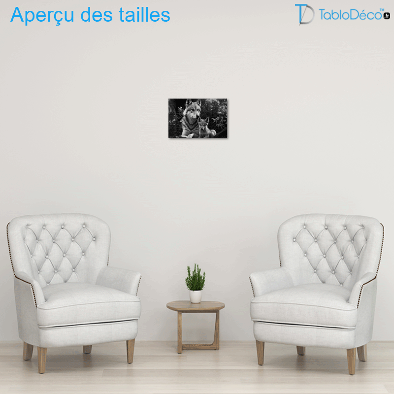 Tableau Louve et son Louveteau
