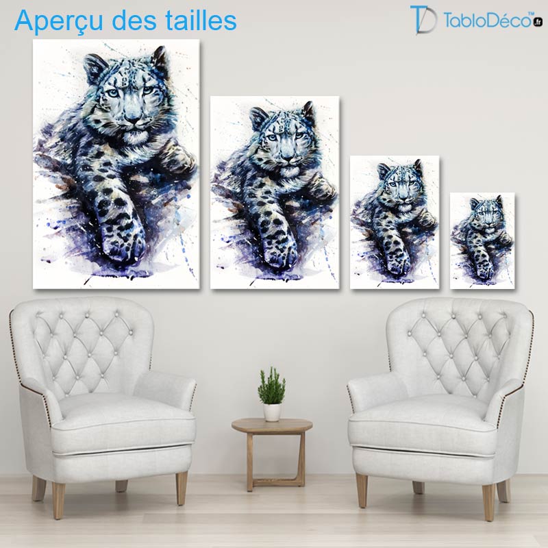 Aperçu des tailles du Tableau Panthère des Neiges