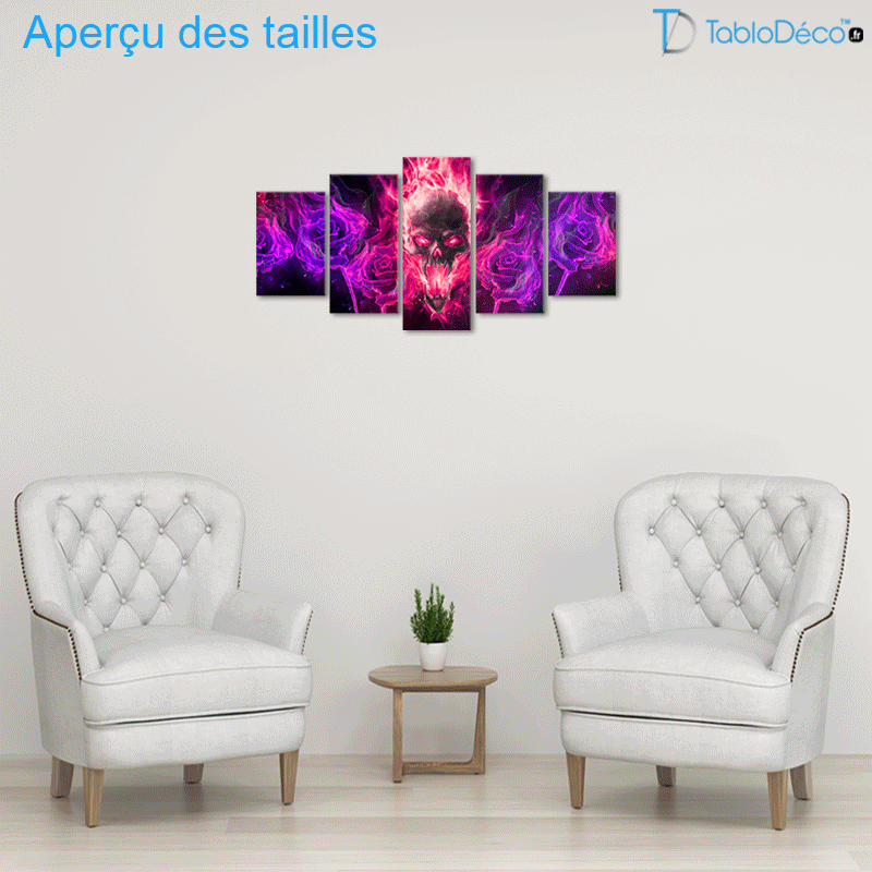 Aperçu des tailles du Tableau Skull Design