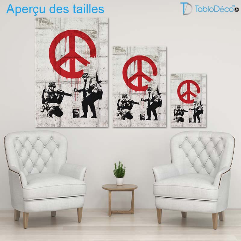 Tableau Banksy "Soldiers Painting Peace"