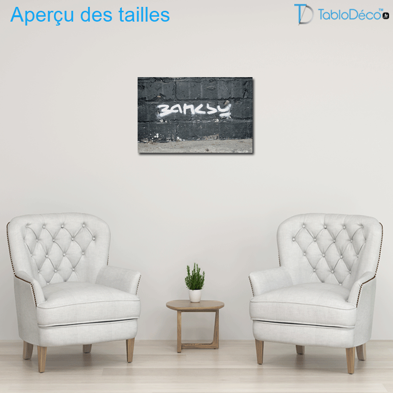 Aperçu des tailles du Tableau Street Art Graffiti Banksy