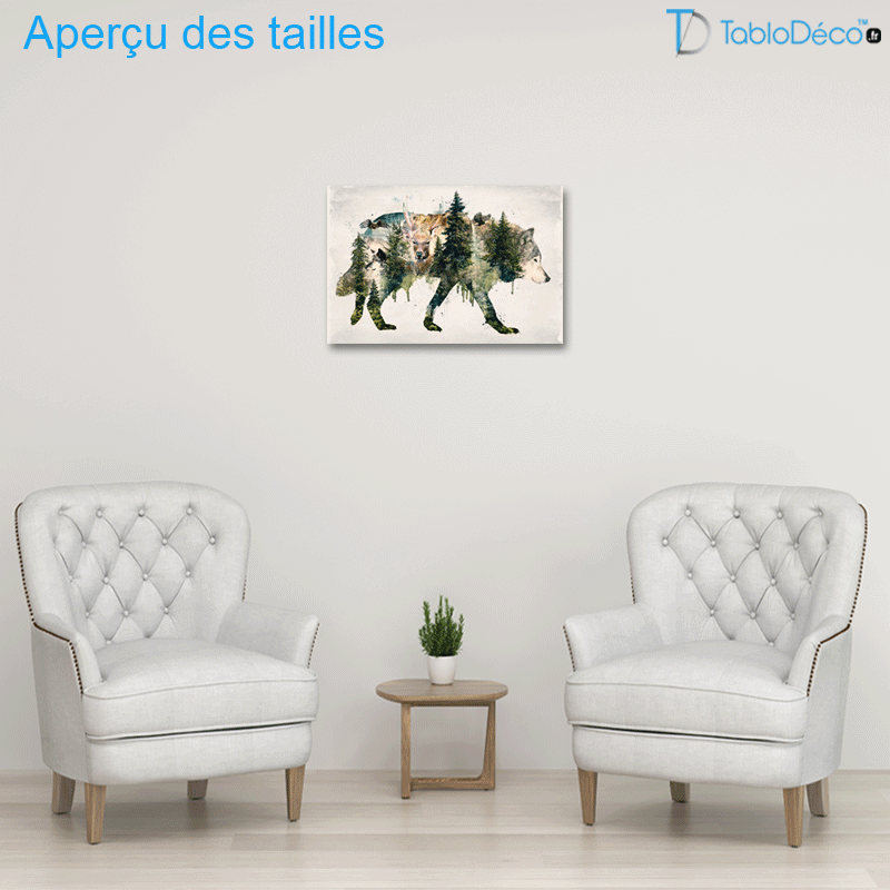 Tableau Loup Cœur de la Forêt