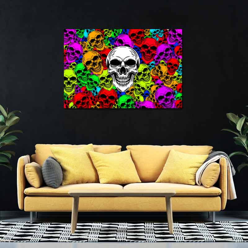 Cadre Têtes de Mort Couleur - TabloDéco.fr