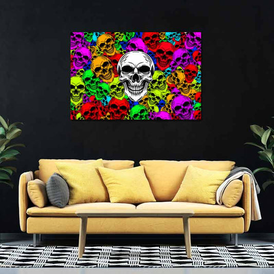 Cadre Têtes de Mort Couleur - TabloDéco.fr