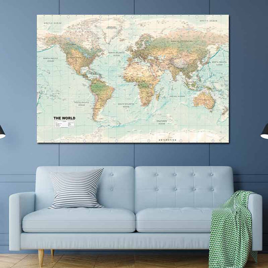 Carte du Monde sur toile Grand Format