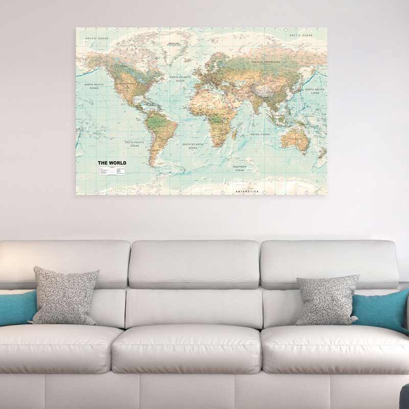 Carte du Monde sur toile Grand Format