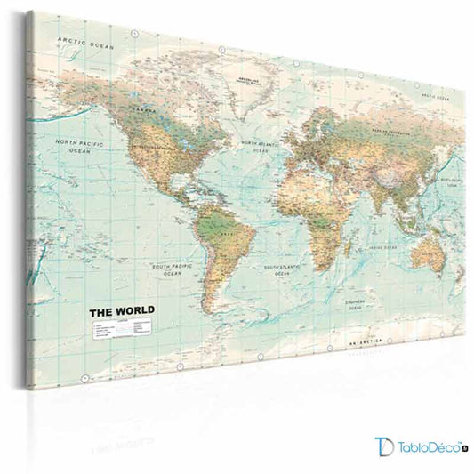 Carte du Monde sur toile Grand Format