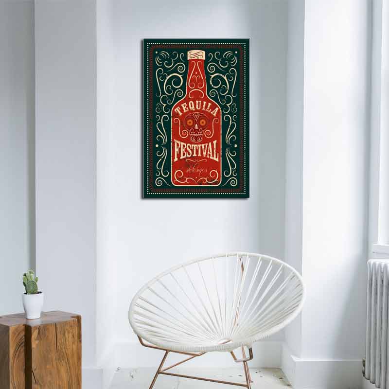 Tableau Téquila Déco Tête de Mort Mexicaine