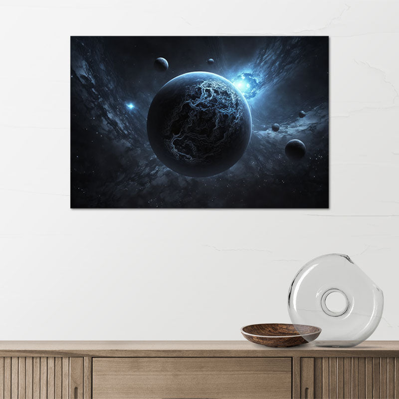Toile murale de Décoration d'une Planète Sombre pour la  Chambre - TabloDéco.fr