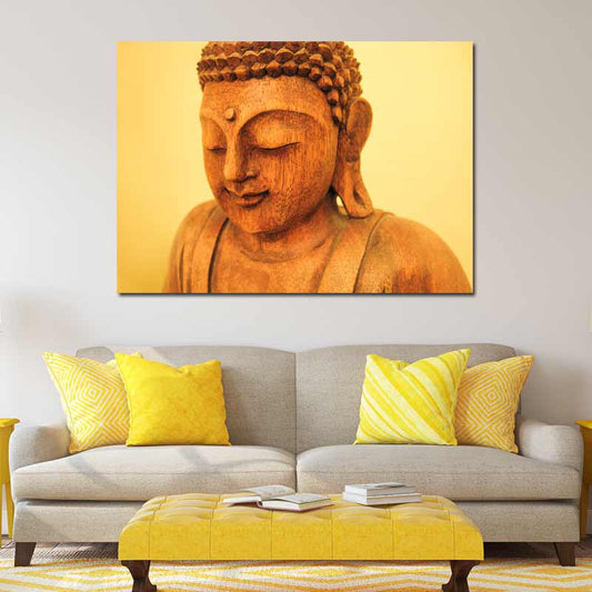Grand Tableau Bouddha en Bois - TabloDéco.fr