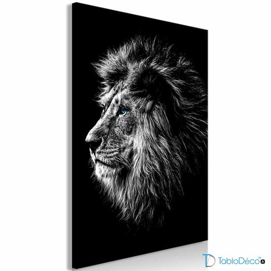 Tableau Lion Noir et Blanc Grand Format - TabloDéco.fr