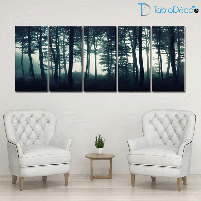 Guide des tailles du Tableau arbre dans la brume