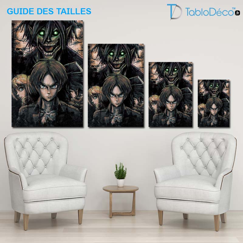 Guide des tailles du Tableau l'Attaque des Titans