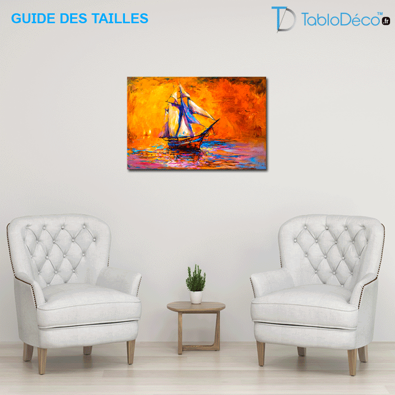 Guide des tailles du Tableau avec un Bateau