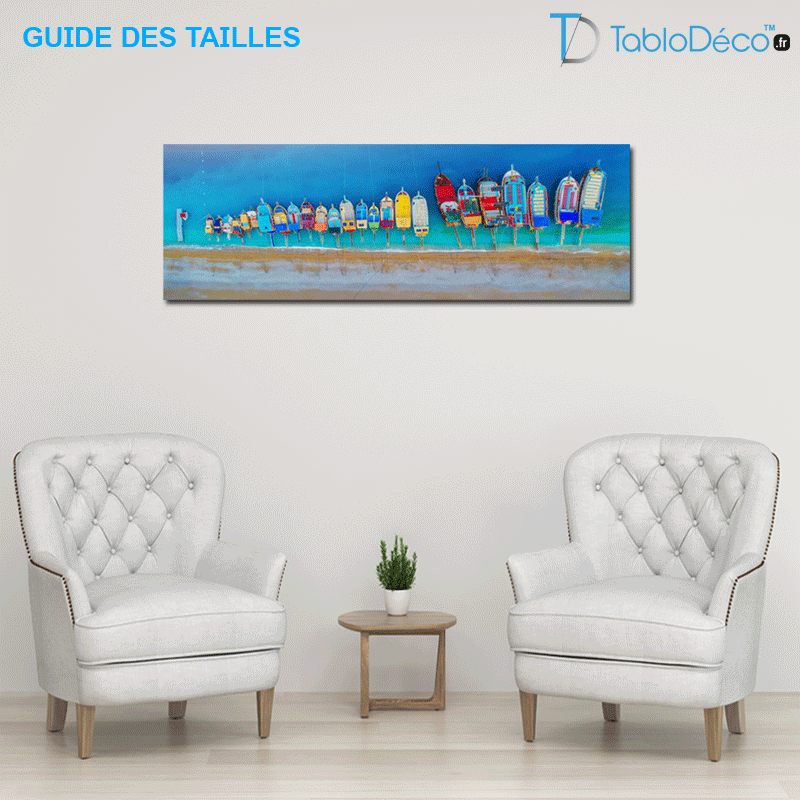 Guide des tailles du Tableau Bateaux Colorés