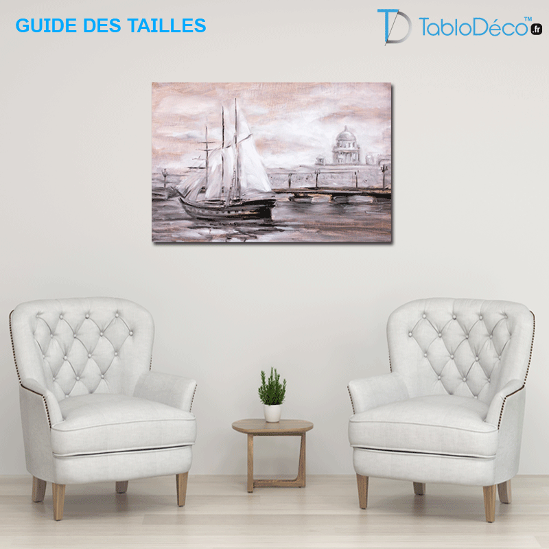 Guide des tailles du Tableau Contemporain Bateau