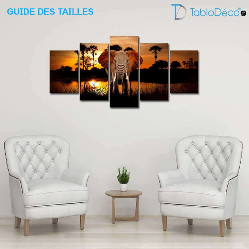 Guide des tailles du Tableau Éléphant d'Afrique 5 parties