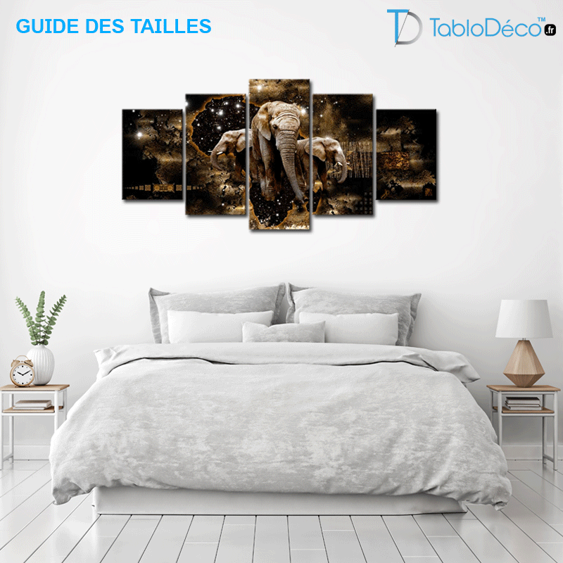 Guide des tailles du Tableau Éléphants Design