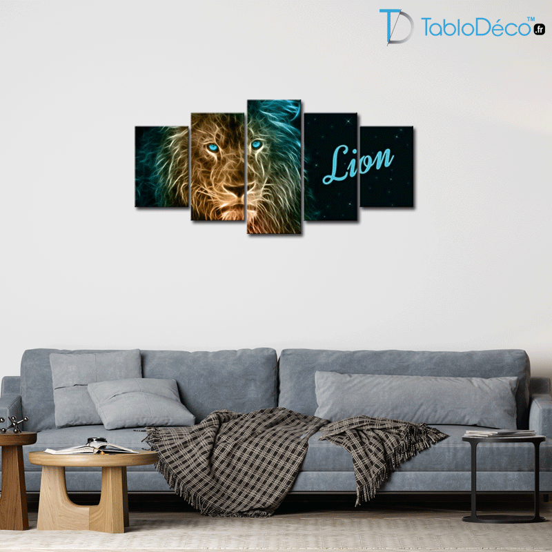 Guide des tailles du Tableau Lion Néon
