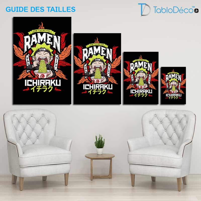 Guide des tailles du Tableau Naruto Ramen Ichiraku