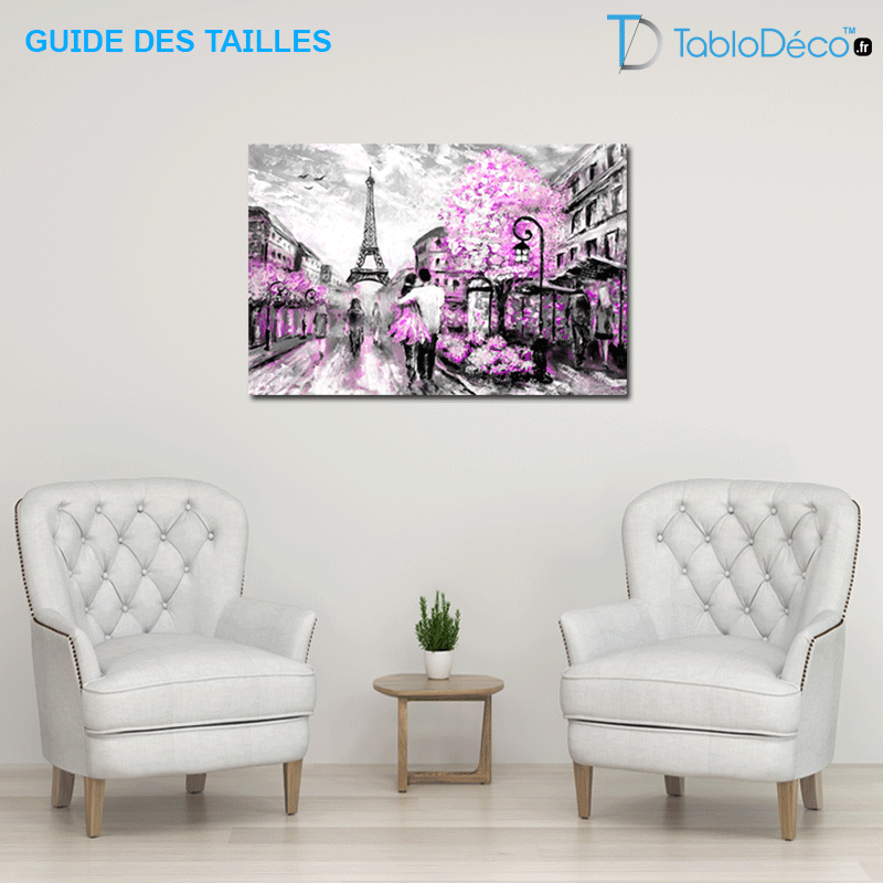 Guide des tailles du Tableau Paris Rose