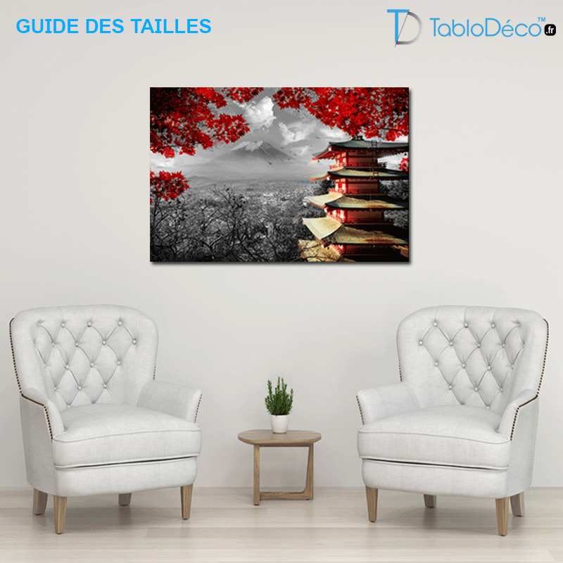 Guide des tailles du Tableau Paysage Asiatique