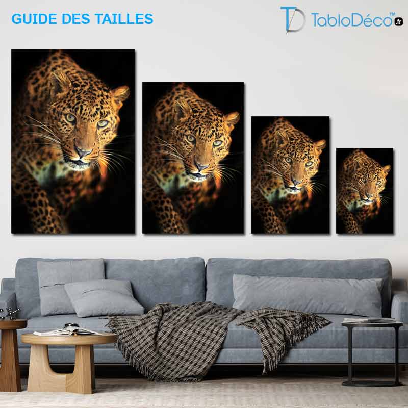 Guide des tailles du Tableau sur toile Léopard
