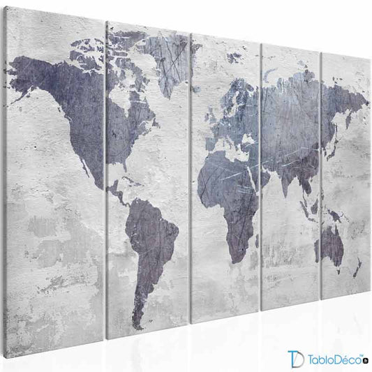 Acheter une Impression sur Toile Carte du Monde - TabloDéco.fr