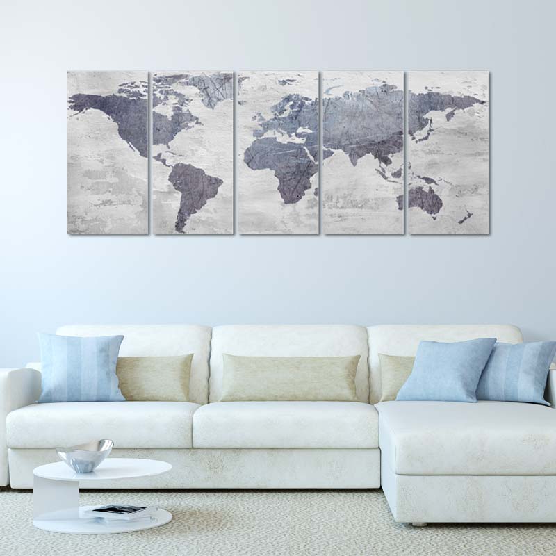 Impression sur Toile Carte du Monde - TabloDéco.fr