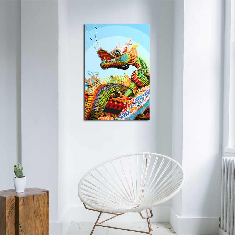 Kit de Peinture par numéros d'un Dragon Coloré