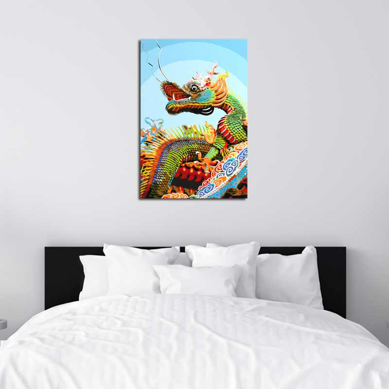 Set complet de Peinture numérotée d'un Dragon Coloré