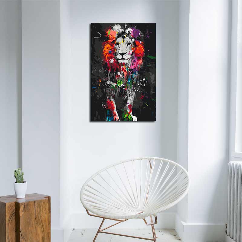 Peinture par numéro Lion Coloré