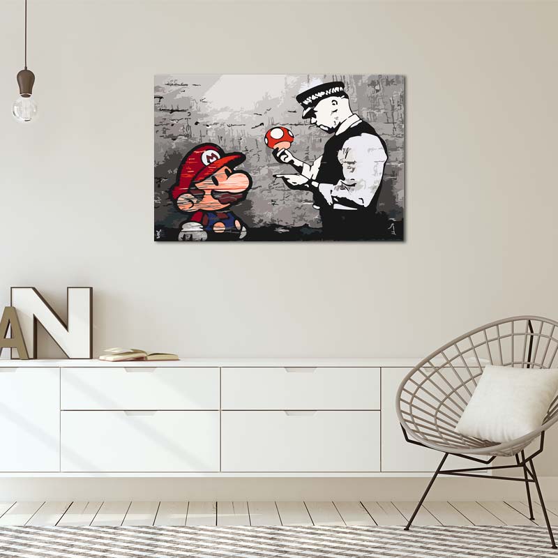 Peinture par numéro Mario Banksy - TabloDéco.fr