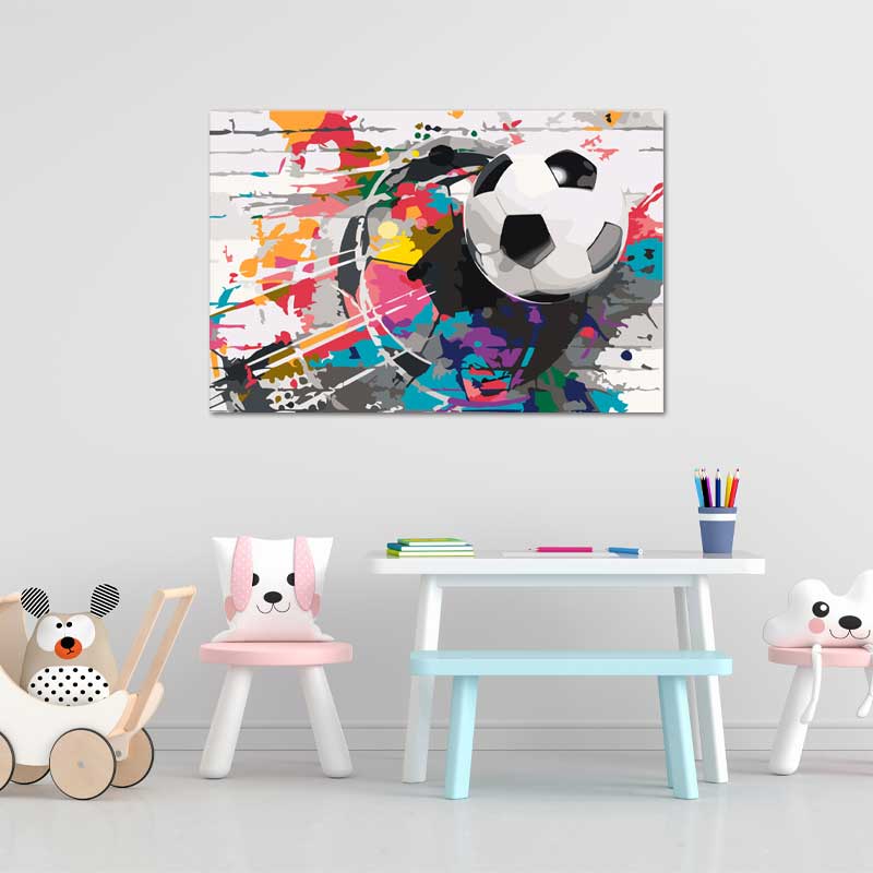 Peinture par numéros Ballon de Foot Street Art - TabloDéco.fr