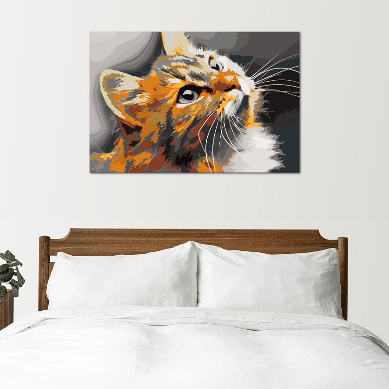 Peinture par numéros d'un Chat Roux - TabloDéco.fr