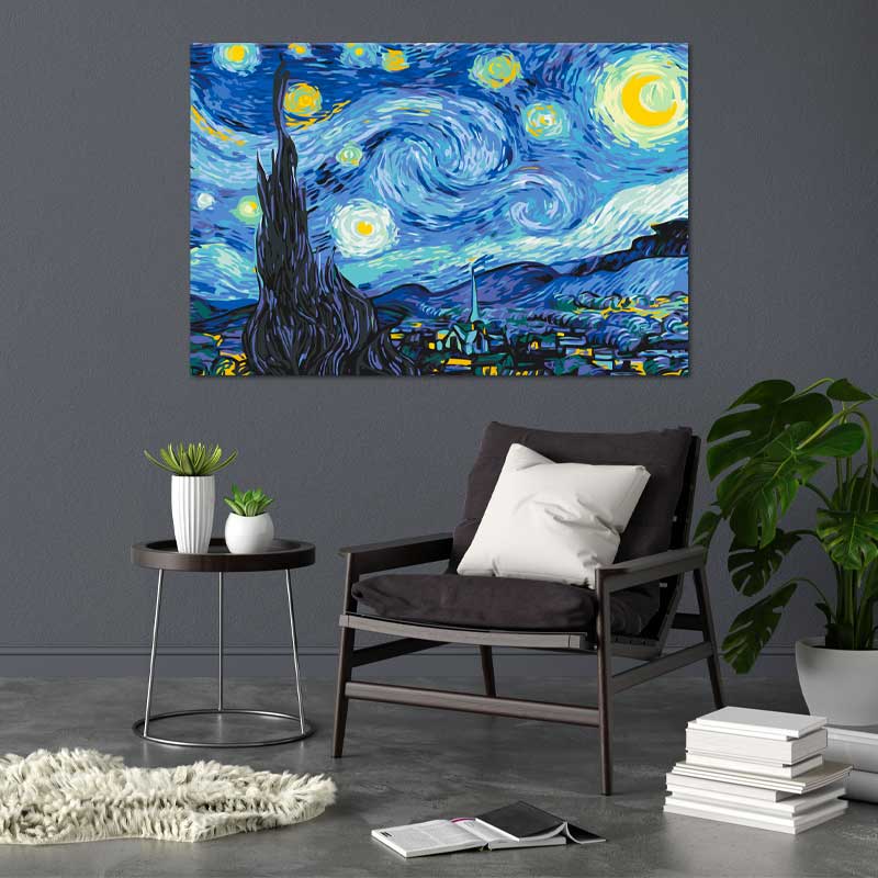 Reproduction à peindre soi-même de La Nuit Étoilée de Van Gogh - TabloDéco.fr