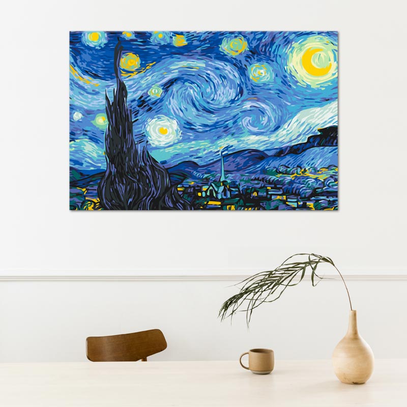 Peinture par numéros La Nuit Étoilée de Van Gogh - TabloDéco.fr