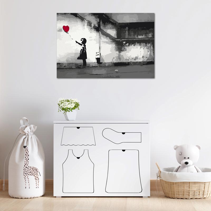 Kit de peinture à peindre soi-même de "La Petite Fille au Ballon" de Banksy - TabloDéco.fr