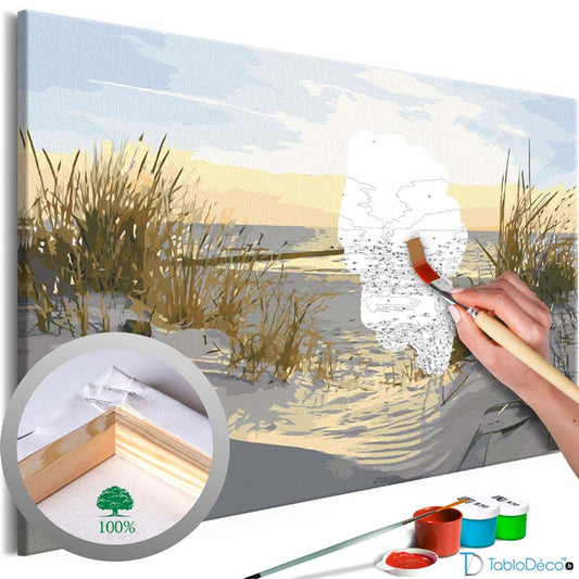 Acheter un Kit de Peinture par numéros d'une Plage de Sable - TabloDéco.fr