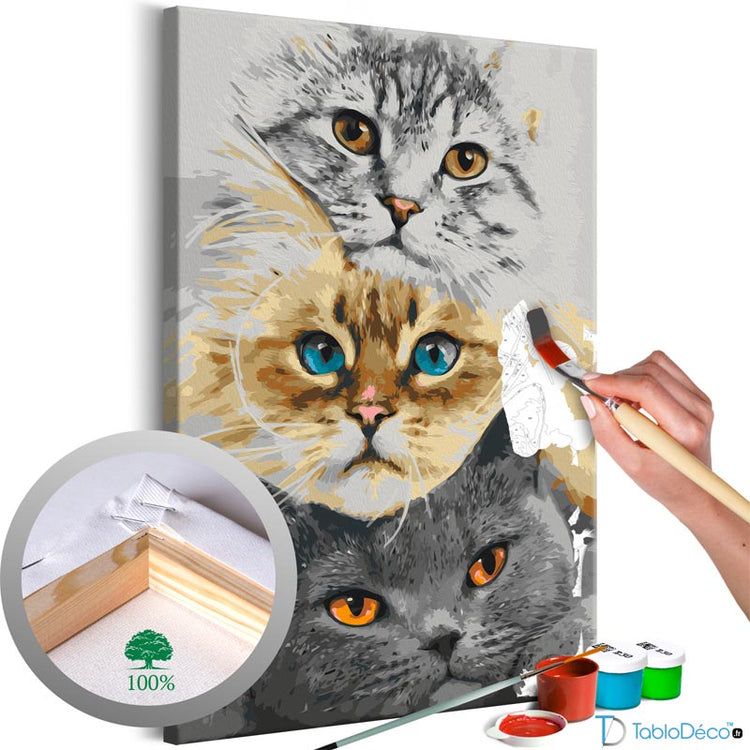 Kit Peinture Par Numéros ARTGOTO – Chat Noir & Blanc Abstrait – 40x70 Cm Grand Format – Sans Cadre – Cadeau Adulte