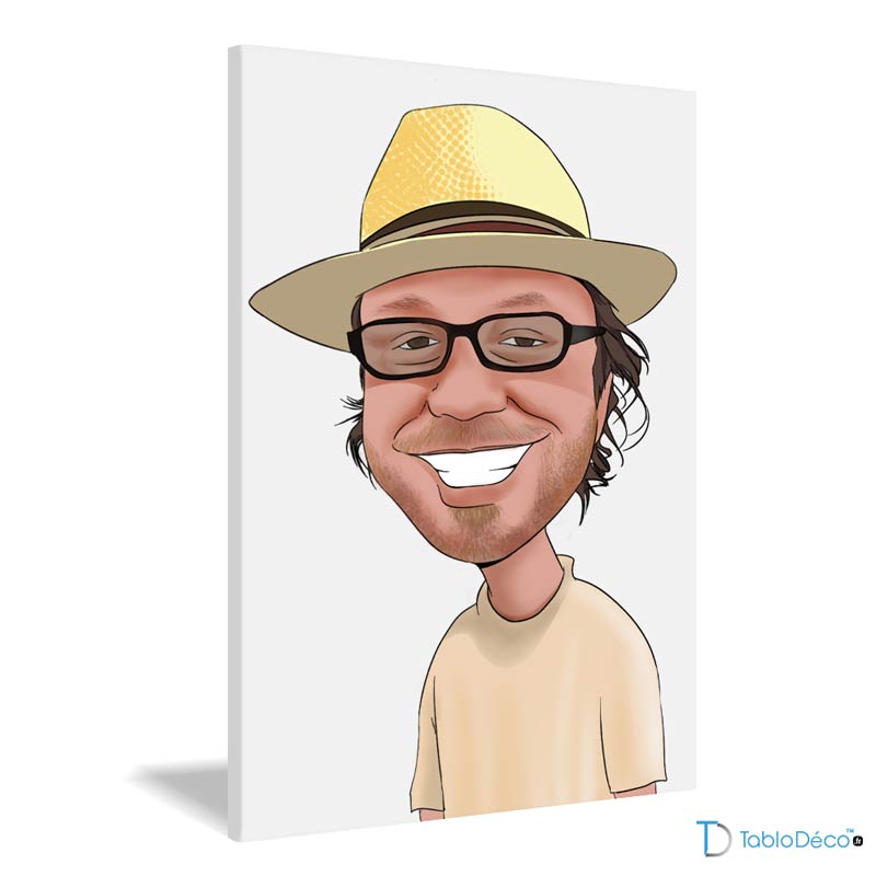 Tableau sur toile d'un portrait caricature personnalisé 