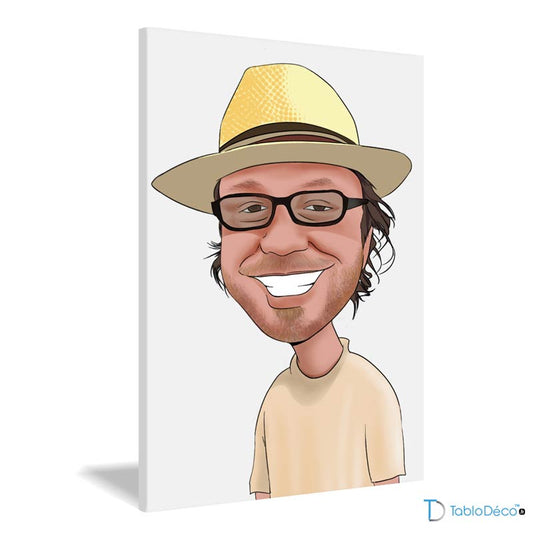 Tableau sur toile d'un portrait caricature personnalisé 