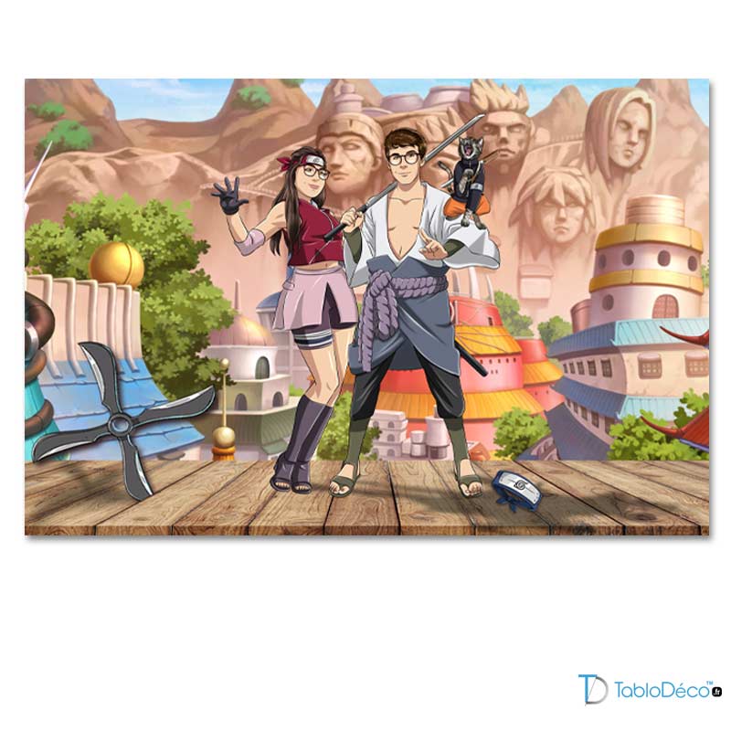 Portrait personnalisé style Naruto sur toile