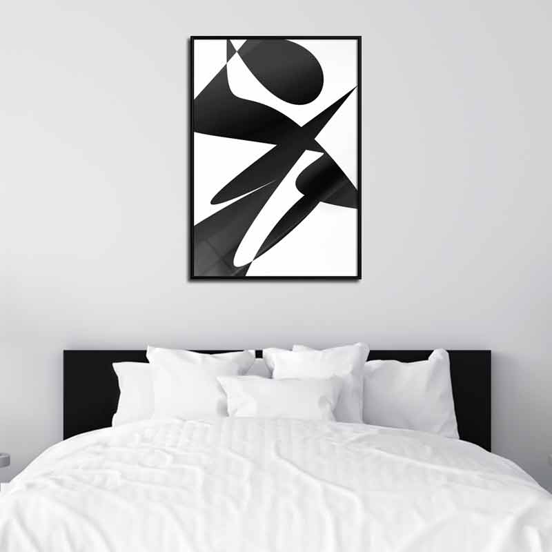 Poster décoratif abstrait noir et blanc